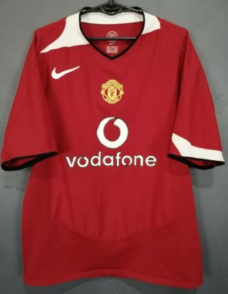 Vintage Nike Fc Manchester United 2004/2006 Soccer Football Shirt Jersey Size L