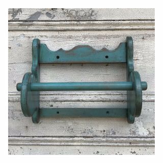 Vintage Solid Wood Paper Towel Holder Wall Mount Rustic Farmhouse