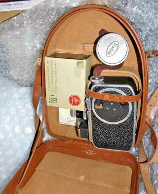 Vintage Bolex Paillard 8sl Movie Camera With Leather Case,  Parallax Corrector