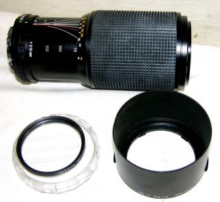Minolta Md Zoom Macro 70 - 210mm 1:4 Lens - Toyo 55mm Uv Filter - Leather Case