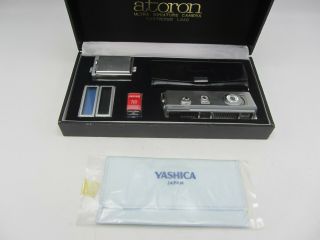 Yashica Atoron Subminiature Spy Camera W/ Case And Box W/ Flash