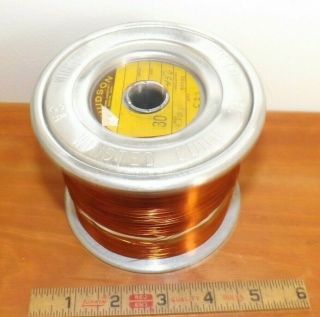 Vintage 4.  7 Lbs.  Hudson Wire Co Enameled Copper Magnet Wire Dual Strand 30 Awg
