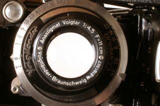 Vintage Voigtlander Bessa Compur Rapid 1:4.  5 F=110 Cm,  Lens