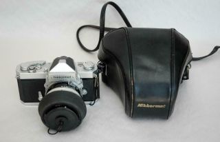 Vintage Nikon Nikkormat Ft Slr Camera With 50mm Nikkor - S Lens & Case