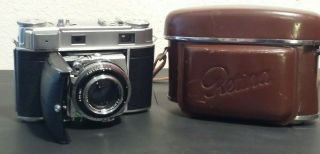 Kodak Retina Iiic 35 Mm Camera F/2 50mm Lens With Leather Case