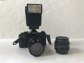 Canon A1 Camera Include Canon Lenses Fd 50 Mm 1:1.  8 And Fd 135 Mm 1:3.  5