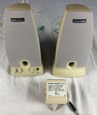 Vintage Harmon - Kardon Hk 195 Multimedia Speakers 2.  1 Capable