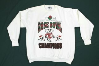 Vintage 1994 Wisconsin Badgers Rosebowl Champions Crew Neck Sweatshirt Xxl