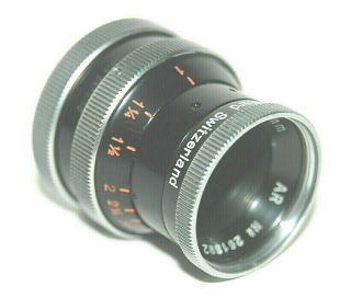 Ex Cond Kern Paillard Yvar 13mm Ar 1.  9 D Mount Lens For Bolex 8mm & Pentax Q