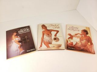 3 Peter Barry Hard Back Books,  Erotic Lingerie,  Touch Of Silk And Art Of Erotic
