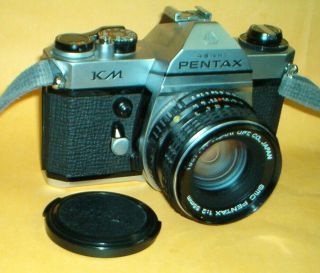 Pentax Km - 35mm Slr Film Camera With Asahi Scm Pentax F/1:2 55mm Lens W/ Strap