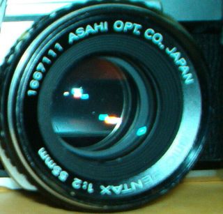 PENTAX KM - 35mm SLR Film CAMERA with ASAHI SCM PENTAX f/1:2 55mm Lens w/ Strap 3