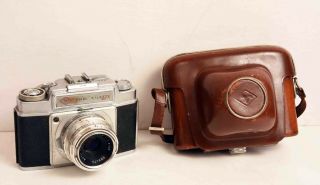 Vintage Agfa Ambi Silette 35mm Rf Camera With Case 50mm F:2.  8 Solinar Lens