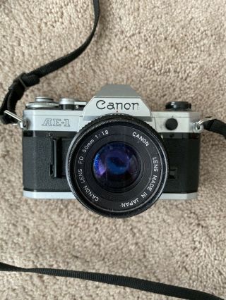 Vintage Canon Ae - 1 35mm Camera With 50mm Lens 1:18