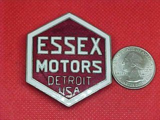 Vintage 1918 - 1924 Essex Motor Detroit Enamel Radiator Badge Emblem Cap