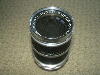 Vintage Voigtlarder Dynarex 1:4/135 Lens With Leather Case Made In Germany