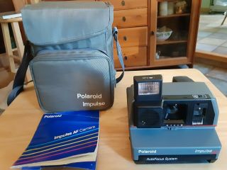 Vintage Polaroid Impulse Af Flash Auto Focus 600 Instant Film Camera& Case