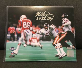 Mike Singletary Chicago Bears Bowl Signed 8x10 Inscribed " Sb Xx Champs "