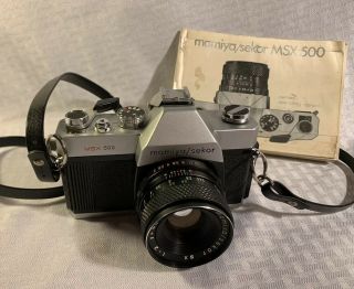 Vintage Mamiya Sekor Msx 500 35mm Camera W/lens