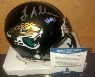 Josh Allen Jacksonville Jaguars Slight Smear Signed Auto Mini Helmet Beckett