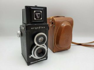 Vintage Argus Argoflex 620 Film Tlr Camera - Varex 75mm F4.  5 Lenses W/ Case