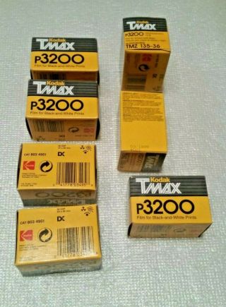 , 7 Rolls,  Kodak Tmax P3200,  36 Exposures Pro Film For B&w Prints Exp 1999