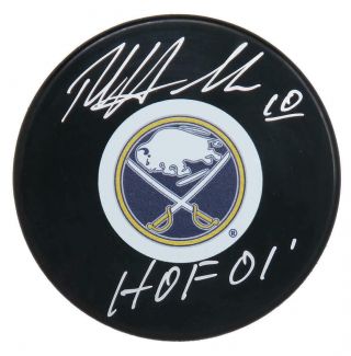 Dale Hawerchuk Signed Buffalo Sabres Logo Hockey Puck W/hof 