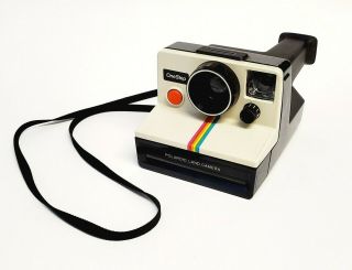 Vintage Polaroid One Step Instant Land Camera Sx - 70 Rainbow Stripes With Strap
