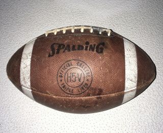 Vintage 1940’s Official Leather College Football Spalding H5 - V Triple Lined