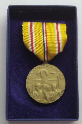 Vintage Ww Ii Usmc Asiatic Pacific Campaign Medal Scarce Sewn Slot