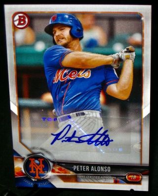 2018 Bowman Pete Alonso Rookie Auto Baseball Card Psa 10? N.  Y.  Mets Top Prospect