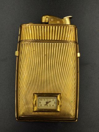 Vintage Evans Cigarette Case And Ligther,  Circa 1950 With Watch