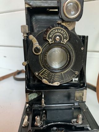 Antique Kodak Jr Bellows Camera No 2 - C Autographic With Leather Case Decorative 3