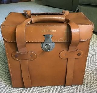 Vintage Leather Polaroid Camera Bag With Key