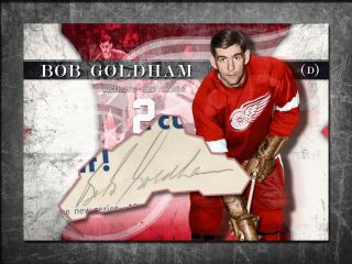 Bob Goldham Custom Cut Signed Autographed Card Detroit Red Wings