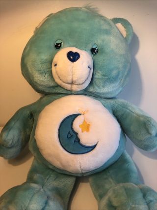 Care Bears Plush Bedtime Bear Large Jumbo 26 " 2002 Stuffed Toy Blue