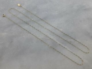 Antique Old Vintage Solid 14ct Yellow Gold Chain Necklace 22 " - 0.  85g Not Scrap