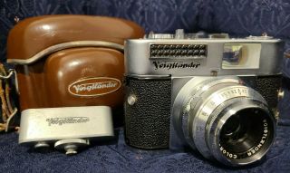 Vintage Voigtlander Vito Bl Color - Skopar 1:2.  8/50 Film Camera W/leather Case