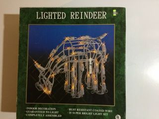 Reindeer Mini Light Sculptures Vintage Indoor 35 Lights 12 " Tall United Hardware