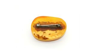 Vintage Baltic amber beads stone necklase butterscotch egg yolk brooch 7.  82 gr 2