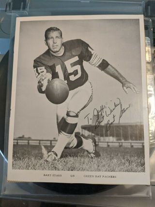 Bart Starr Green Bay Packers 1977 Hall Of Fame Autographed 8 X 10 Photo