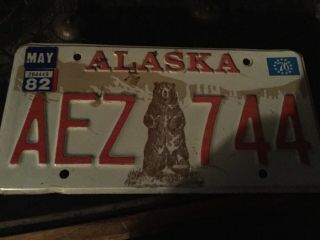 Vintage Bicentennial 1976 Alaska Bear Vanity License Plate Aez 744