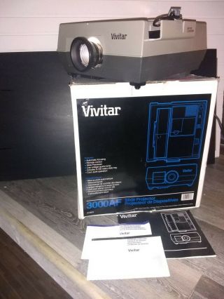 Vivitar 3000 Af Slide Projector W/ Remote No Slide Wheel