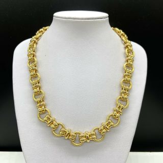 Vintage Designer Signed Napier Gold Tone Chain Link Necklace 18.  5” Long