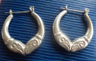 Vintage Sterling Silver Celtic Zoomorphic Earrings C.  1980/90s - Pierced Ears