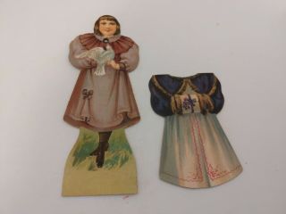 Two - Sided Paper Doll With Rotating Head 3 Faces On Each Side J&p Coats Dove