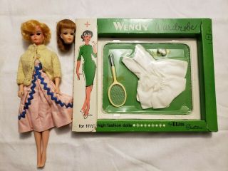 Vintage Barbie Clone 1960s With Clothes & Nrfb Wendy Tennis Fashion & Extra Head