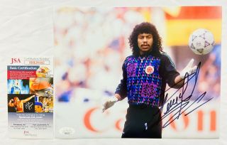 Rene Higuita Signed 8x10 Photo Colombia Soccer Futbol Jsa Scorpion