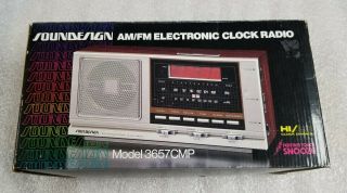 Soundesign Am - Fm Electronic Clock Radio 3657cmp Vintage