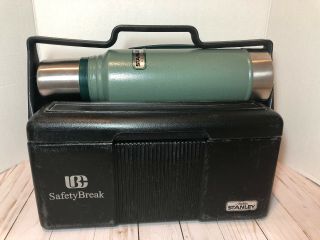 Aladdin Stanley Black Cooler Lunchbox & Green Thermos Vintage Heavy Duty Combo